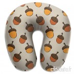 Travel Pillow Acorns Fall Memory Foam U Neck Pillow for Lightweight Support in Airplane Car Train Bus - B07V879FW7